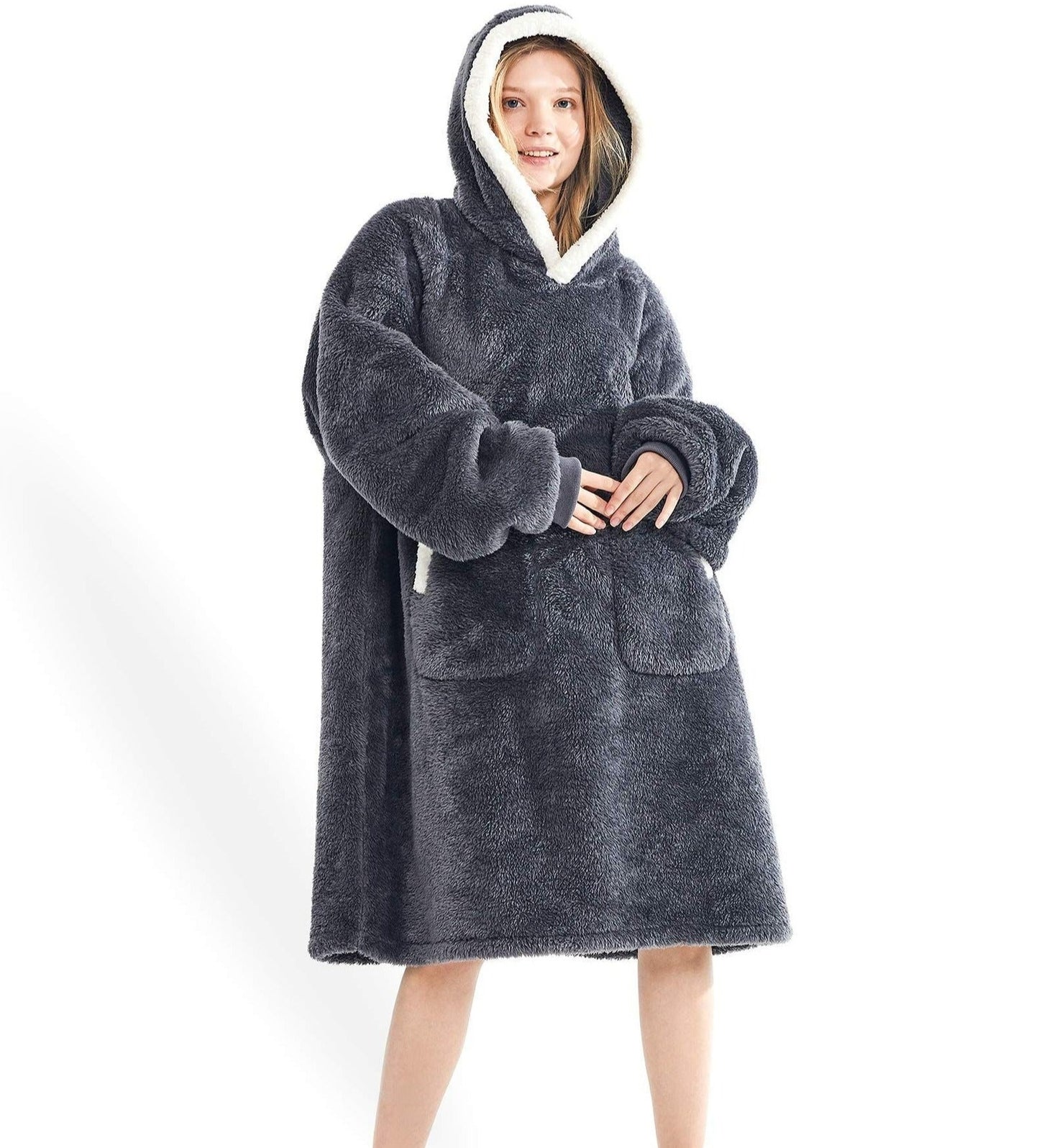 Lazy Blanket Sweater Double-sided Fleece Home Service Plus Pillow Hoodie-naminiukas.myshopify.com-Hoddie-PLEDO