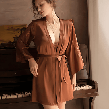 Elegance Silk Pajama SetPLEDOPLEDOBrownMElegance Silk Pajama Set - PLEDO Brown / M PLEDO