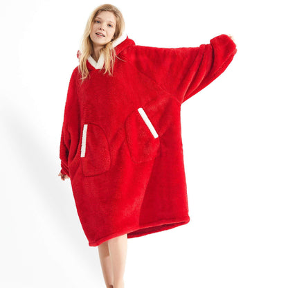 Lazy Blanket Sweater Double-sided Fleece Home Service Plus Pillow Hoodie-naminiukas.myshopify.com-Hoddie-PLEDO